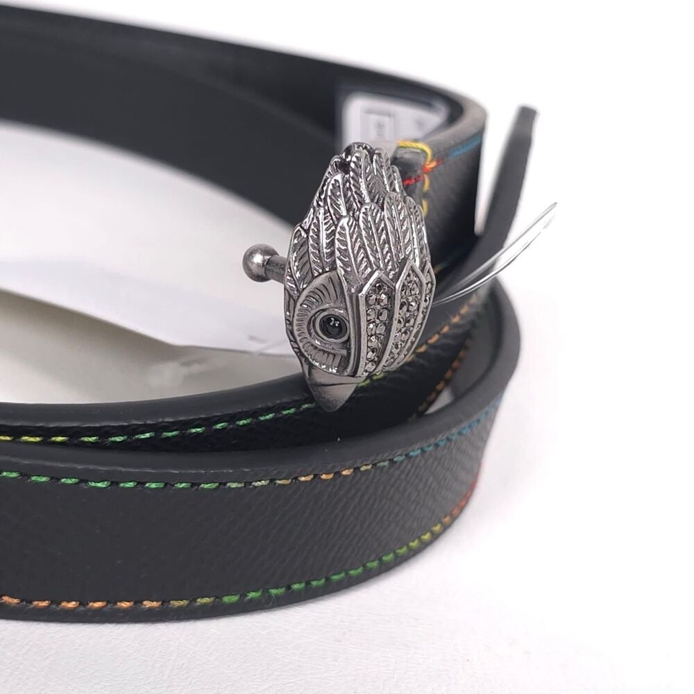 KURT GEIGER Women’s New Belt Leather Eagle Head M/L Black Rainbow KG100272C-016